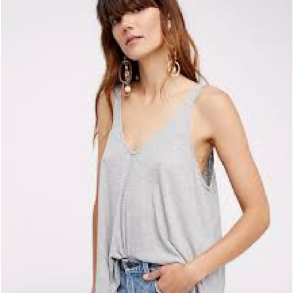 Free People Dani Swing Gray Tank Top
